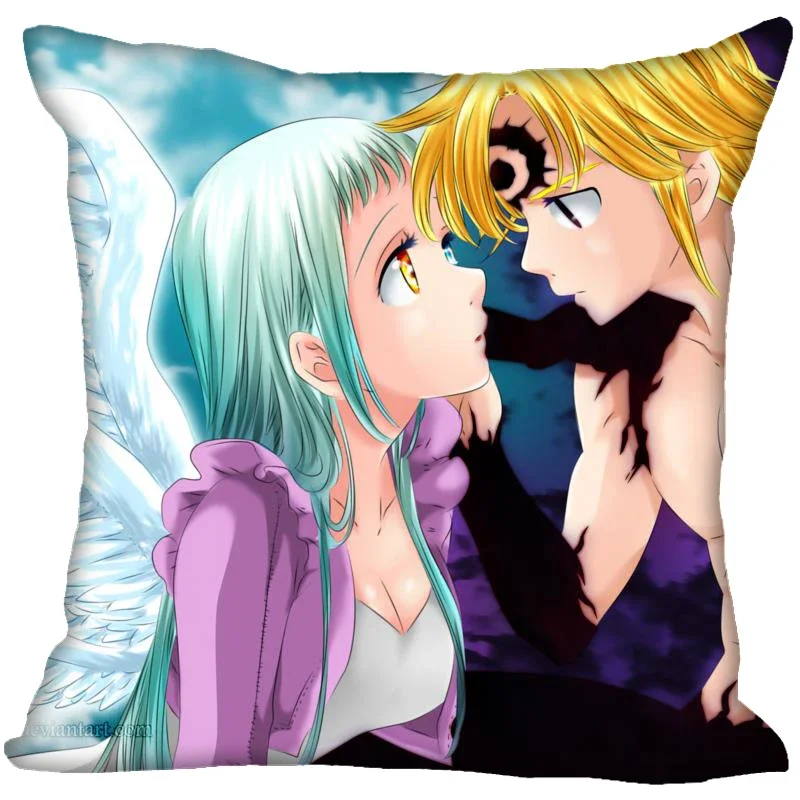 New Nanatsu No Taizai Pillow Cover Bedroom Home Office Decorative Pillowcase Square Zipper Pillow Cases Satin Soft No Fade