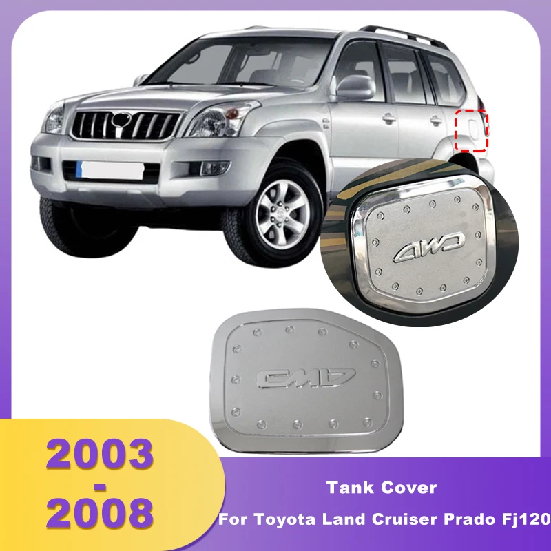 

Chrome Fuel Gas Cap Tank Cover For Toyota Land Cruiser Prado Fj120 2003 2004 2005 2006 2007 2008