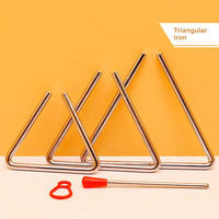 New Triangle Iron Instruments Rhythmic Early Education Music Triangle Percussion Instruments Adult Hand Strike Triangle 5-8inch