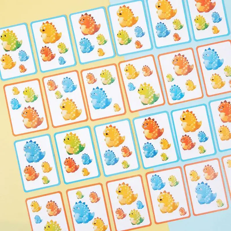 Dinozaury Gra Karciana Dopasowywanie Kostki Gra Dziecięca Matematyka Interakcja Rodzic-Dziecko Konkurencja Rozrywka Kolorowe Kostki Dla Przyjaciół