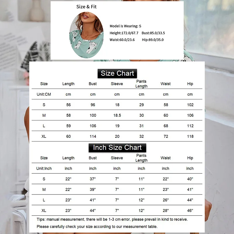 Dames Loungewear Casual Schattige Nachtkleding Korte Mouw Ronde Hals T-Shirt En Korte Broek Pyjama Set Nachtkleding Lounge Tweedelig