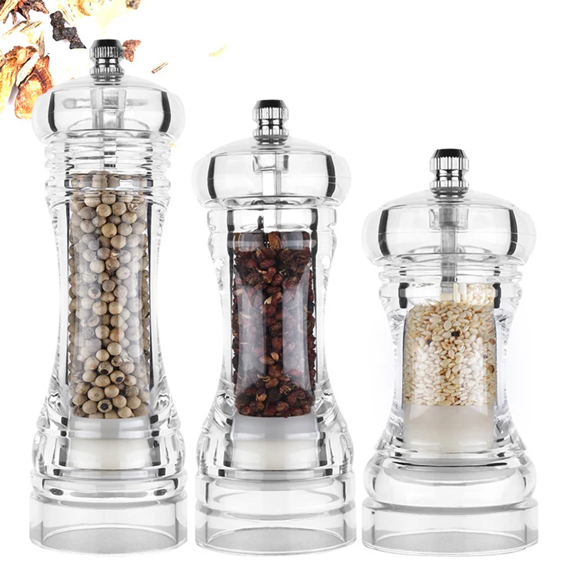 Spice Mill Salt and Pepper grinder Refillable shaker Manual Herbs Grinder Adjustable Ceramic Rotor Kitchen Tools