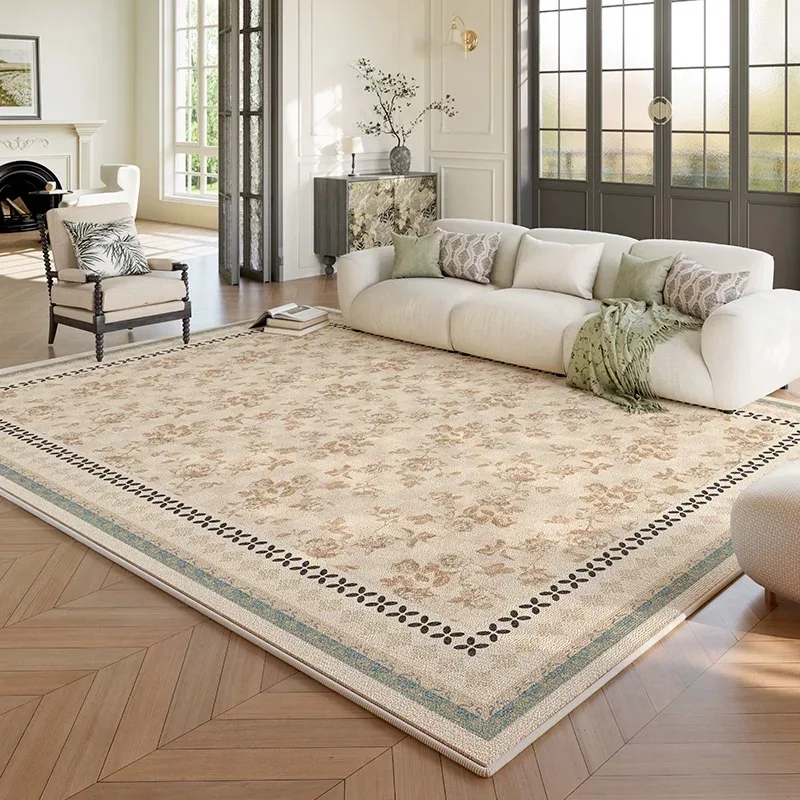 Living Room Carpet Soft Fluffy Comfortable Floor Mat Floral Rug Bedside Carpets Large Area Rugs French Style Home Decor Alfombra