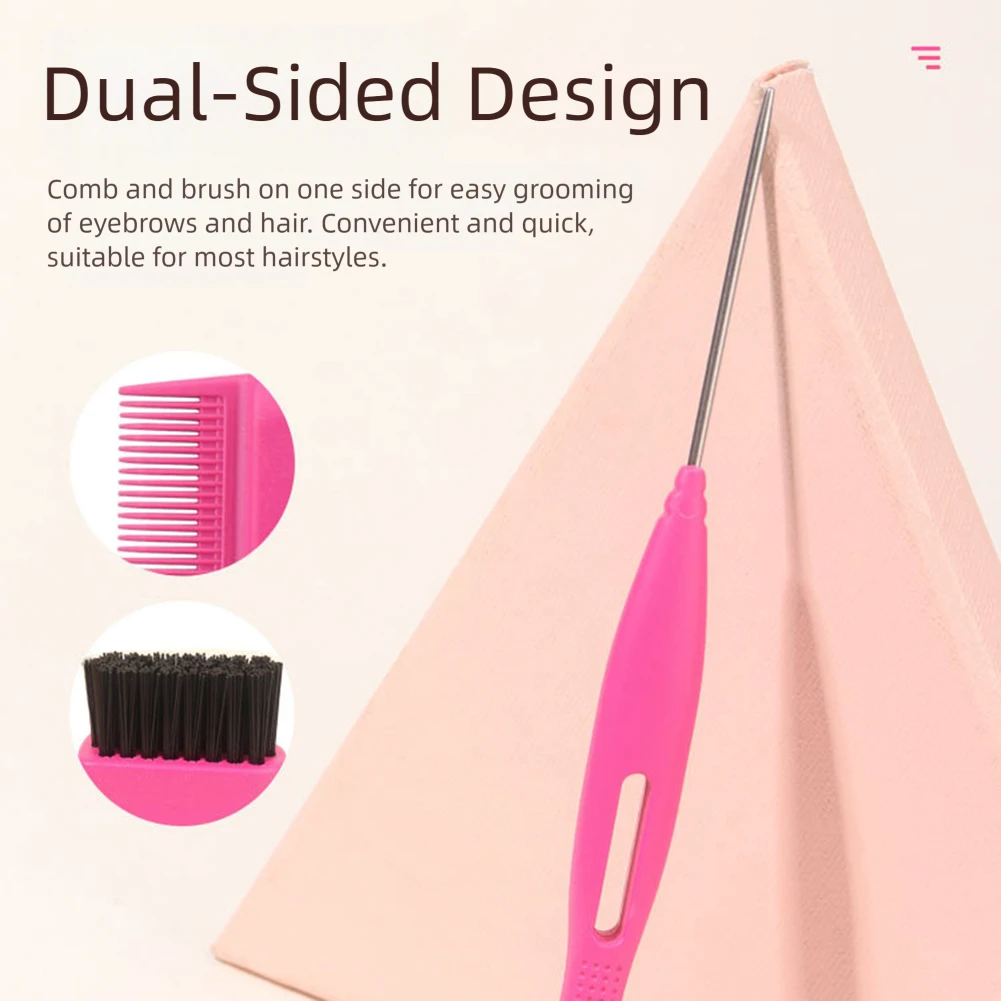 Spazzola per sopracciglia con coda a perno Spazzola per capelli staccabile Spazzola versatile per sopracciglia Definitore pettine Punta ad ago fine Parrucchiere Modellatura Trucco