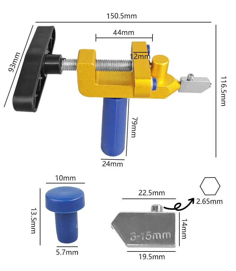 2-In-1 Glass Ceramic Tile Cutter With Knife Wheel Diamond Roller Cutter Cutting Machine Opener Breaker Accessories Set