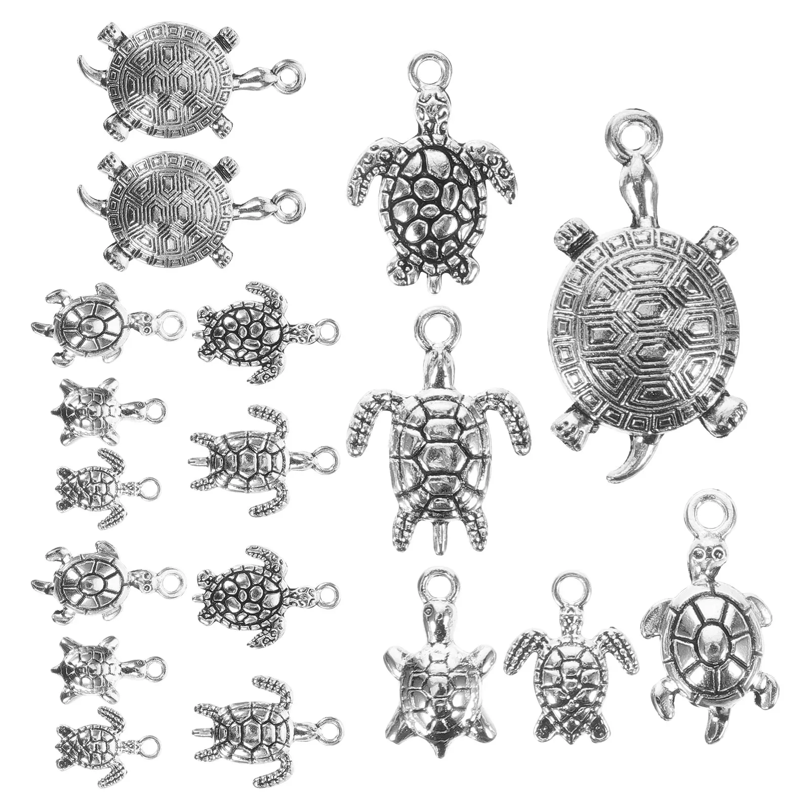 

18pcs Turtle Pendant Ornaments Small Alloy Charms for Jewelry Making DIY Sea Pendants Bracelet Accessories Customizable