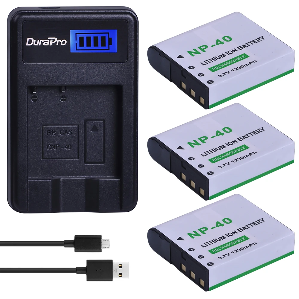 

1230mAh NP-40 Battery and Charger for Casio EX-Z5 EX-Z3 EX-Z40 EX-Z50 EX-Z55 EX-Z57 EX-Z100 EX-Z200 EX-Z300 EX-Z400