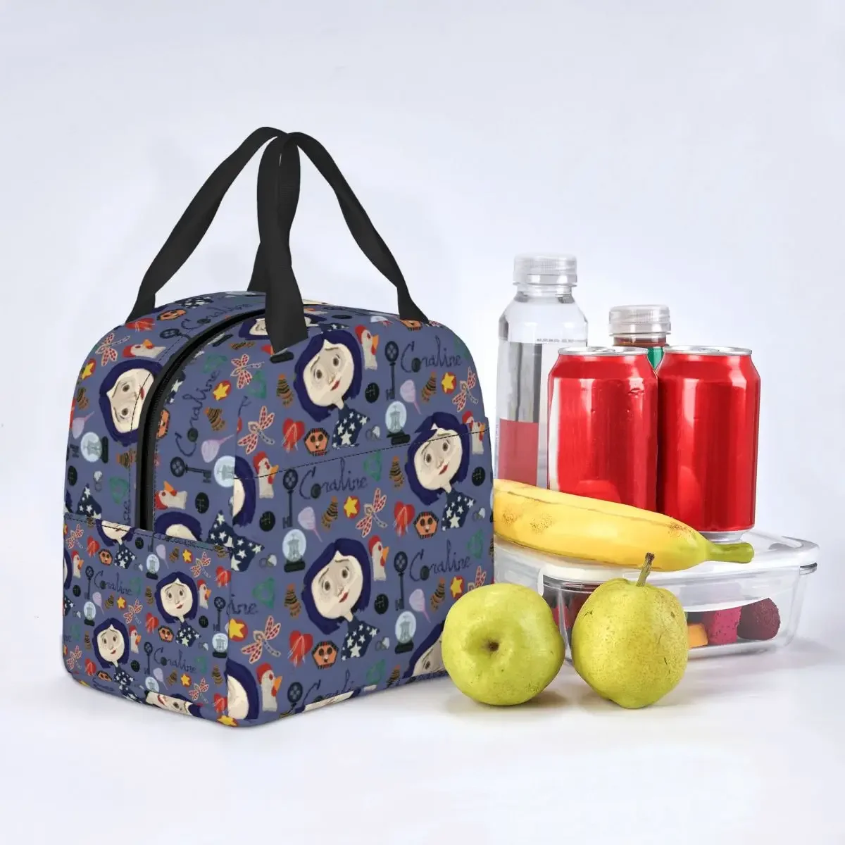 Halloween Horror Film Coraline Lunch Box Women Multifunction Thermal Cooler Food Insulated Lunch Bag School Portable Picnic Tote