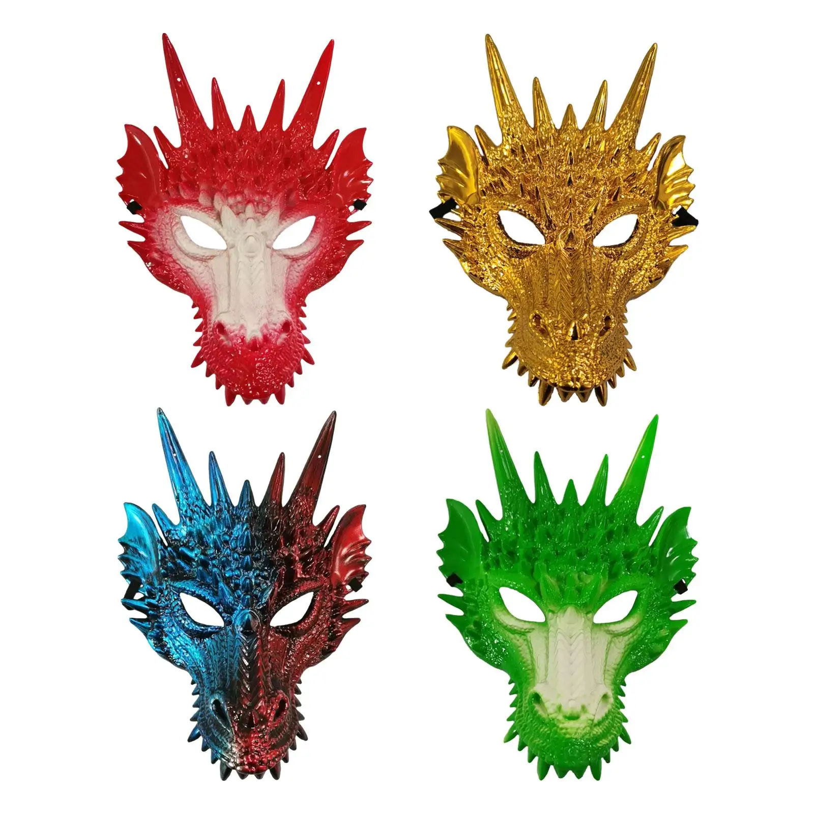 Dragon Mask 3D Props Party Half Face Mask for Cosplay Costume Adults Men