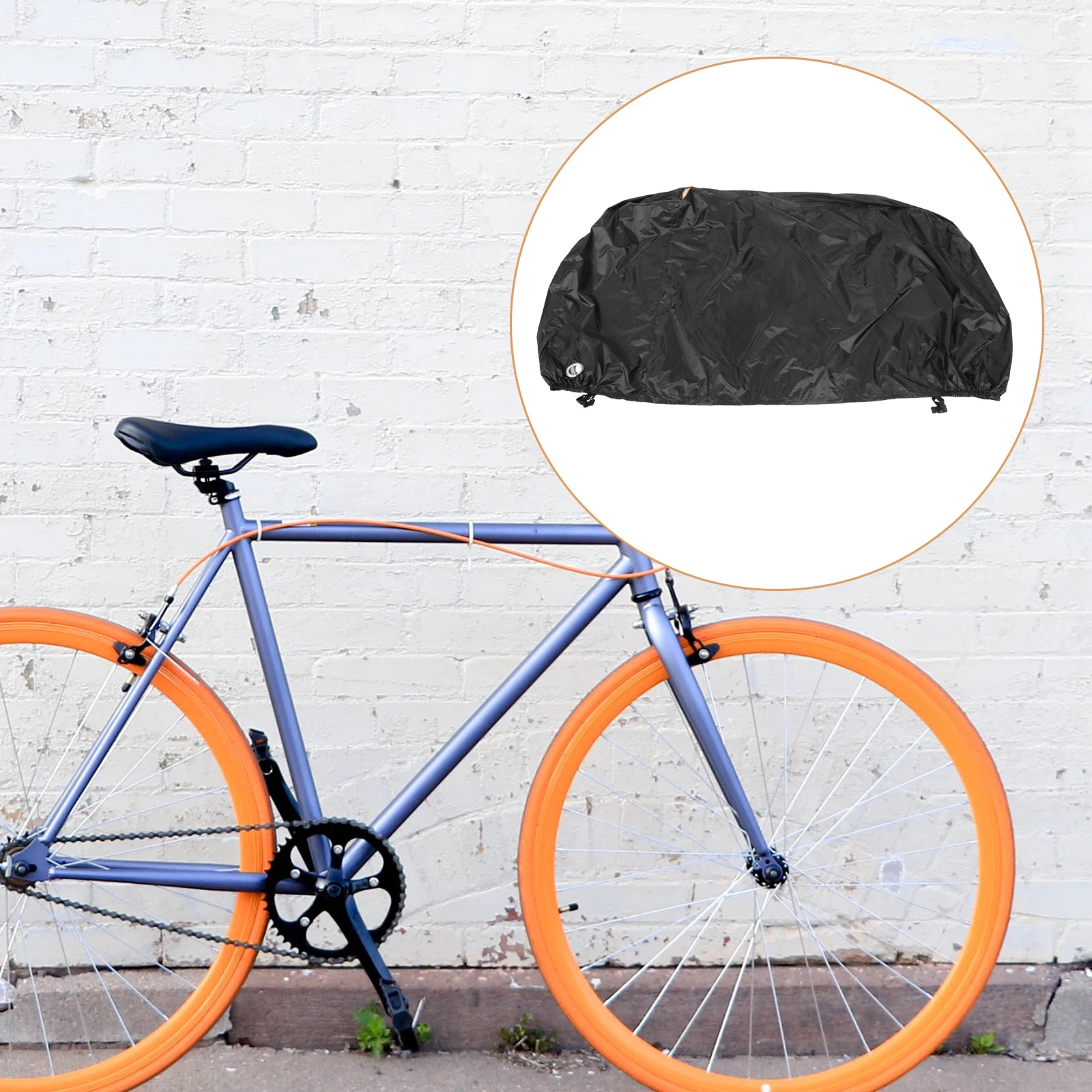 

1pc Bicycle Waterproof Oxford Cloth Bike Protective Cover Dustproof Elastic Bottom Lock Hole Lightweight Durable For Outdoor Use