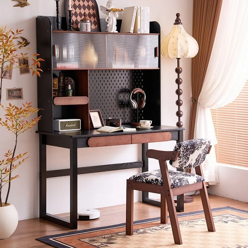 Italian minimalist desk bookcase integrated modern minimalist light luxury office high sense