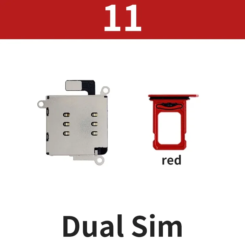 Dual Sim Card Reader Connector Flex Cable Card Tray Slot Holder Set For iPhone XR 11 12 13 Pro MAX Phone Replacement Parts