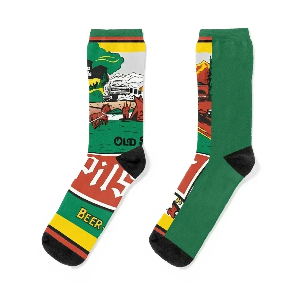 Pilsner Label Socks custom sport New year's Socks For Girls Men's