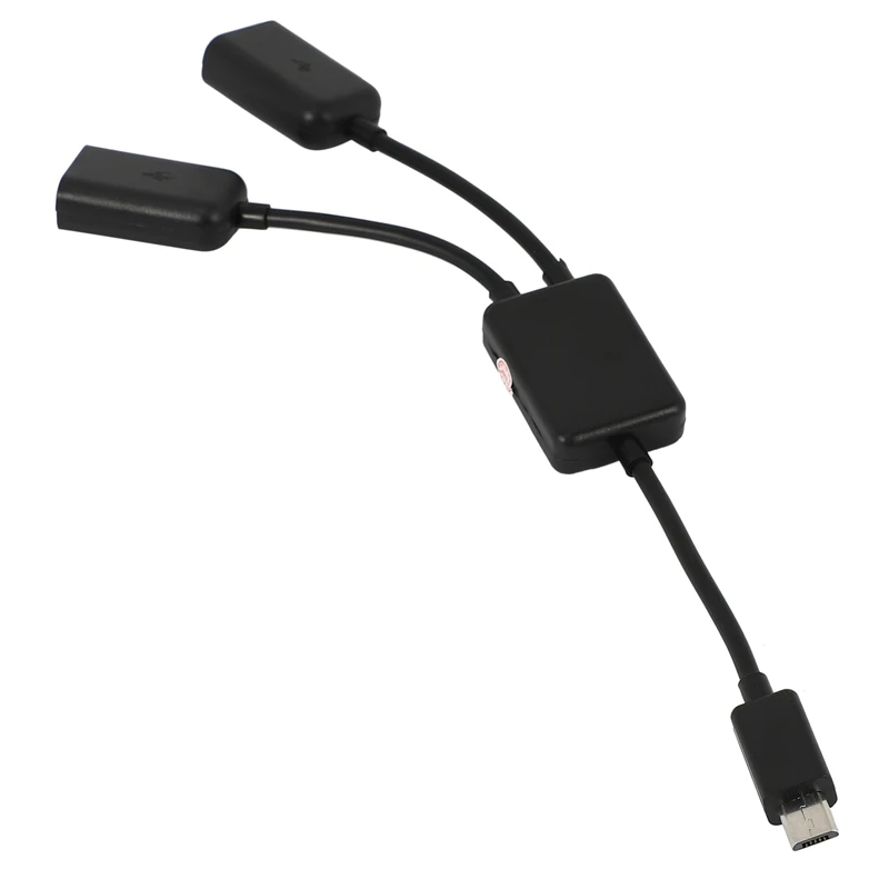 Cabo do anfitrião do micro-usb, homem do micro-usb para 2x tipo um cubo fêmea duplo do conversor do adaptador do usb otg para o pc da tabuleta do andróide e o telefone esperto