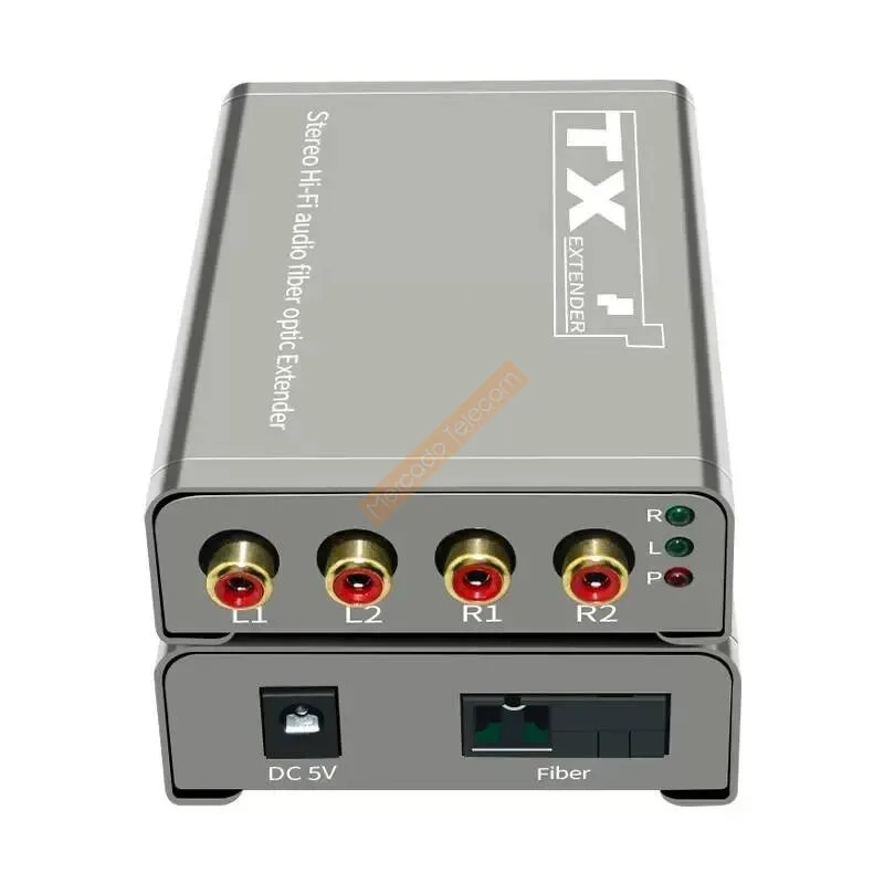 4 ช่อง 20Km RCA Audio Fiber Extender ผ่านสายเคเบิลไฟเบอร์ออปติก 20Km Broadcast เกรด RCA Analog Audio to Optical Fiber Transcever