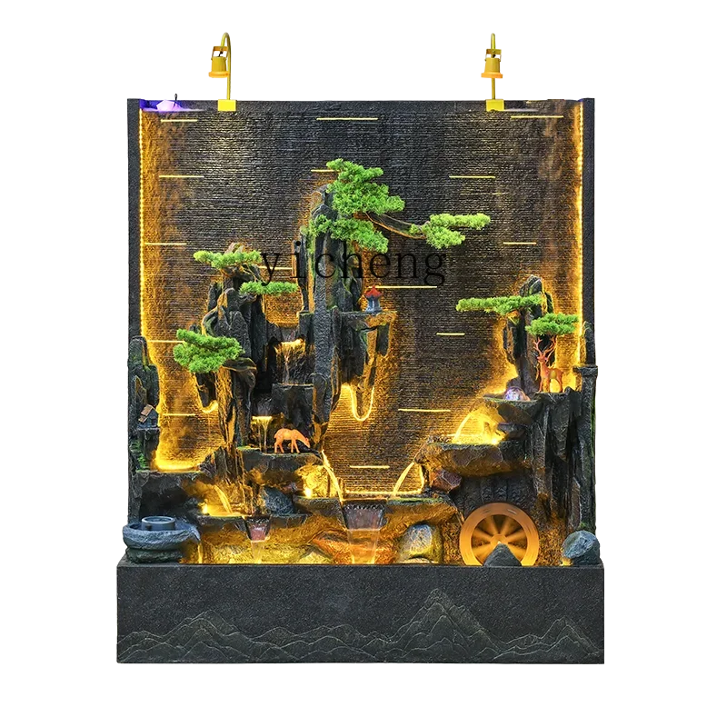 V6  double-sided lucky circulating water decoration fountain hotel landscape rockery partition ornament