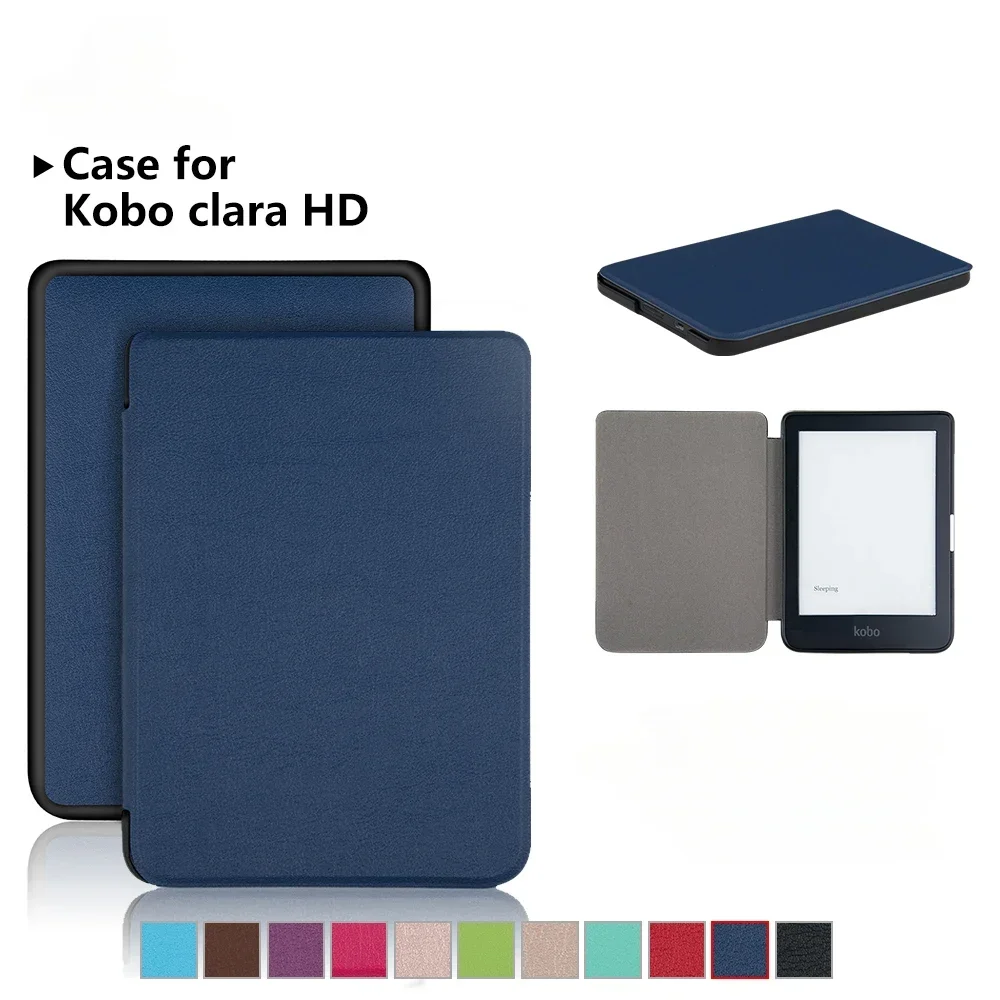 

Magnetic Case For Kobo Clara HD 6 Inch PU Leather Ereader Smart Cover for Kobo N249 Auto Sleep and wake up Slim Lightweight