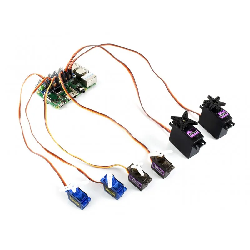 Immagine 3: Waveshare Servo Driver HAT Pinheader dritto a 16 canali, interfaccia I2C a 12 bit, per schede serie Raspberry Pi, Jetson Nano