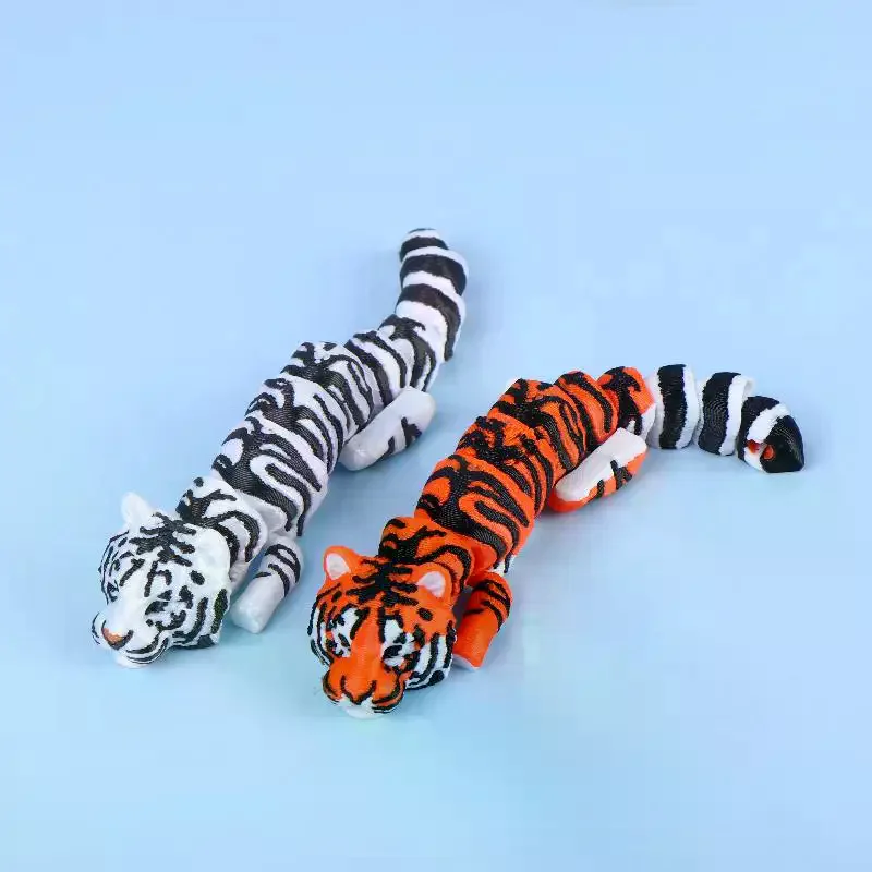 3D Printed Articulated Tiger Figurine Custom Color Option Posable Parts for Home Entryway Table Decor Housewarming Present