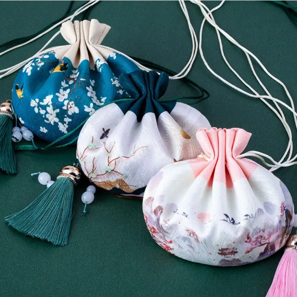 with Tassel Dragon Boat Festival Sachet Printing Flower Women Jewelry Bag Handmade Chinese Style Chinese Style Storage Bag