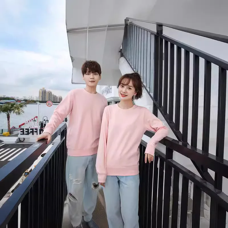 

Spring And Autumn Advertising Group Custom Crew Neck Sweatshirt Class Uniform Printed Unisex Drop Shoulder Long Sleeve Soli