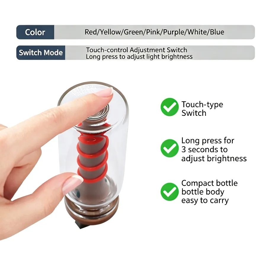 5V USB LED Filament Frosted Clear Glass Night Light Dimmable Touch Control for Car Home Room Laptop PC Festival Decoration image 4
