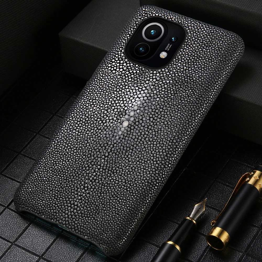 LANGSIDI Stingray Genuine Leather case For xiaomi Mi 11 ultra 11 12 PRO 12x 10 Pro 11T Pro Poco x3 X4 Pro Luxury leather cover