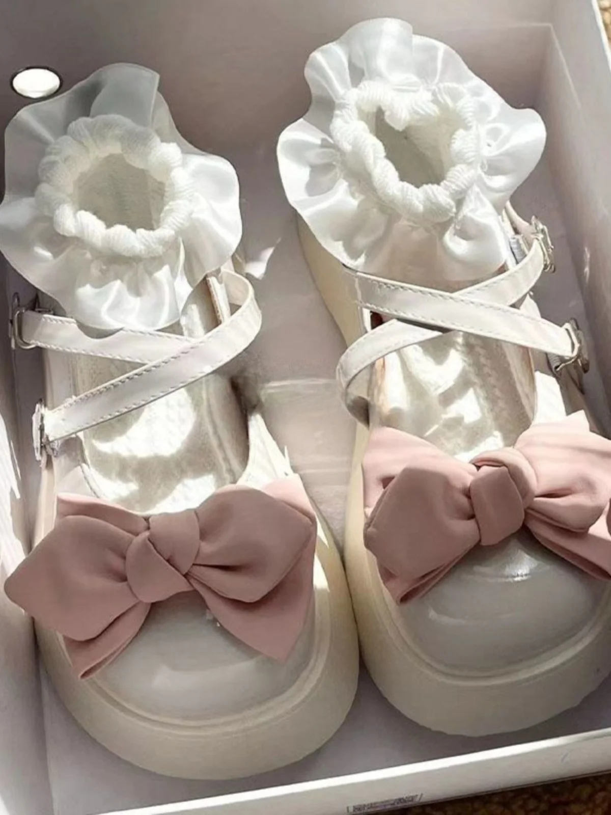 

ITIM Japanese Sweet Knot Platform Mary Jane Shoes Women's New 2024 Summer JK Single Shoes Trendy Casual Slip-On Flats