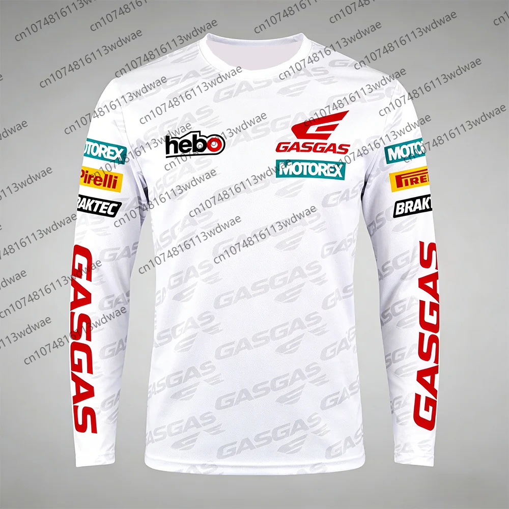 

Футболка с длинным рукавом GASGAS hebo MOTOREX в гоночном стиле, быстросохнущая, дышащая, для мотоциклистов, фанатов внедорожной езды, летняя одежда для уличной моды