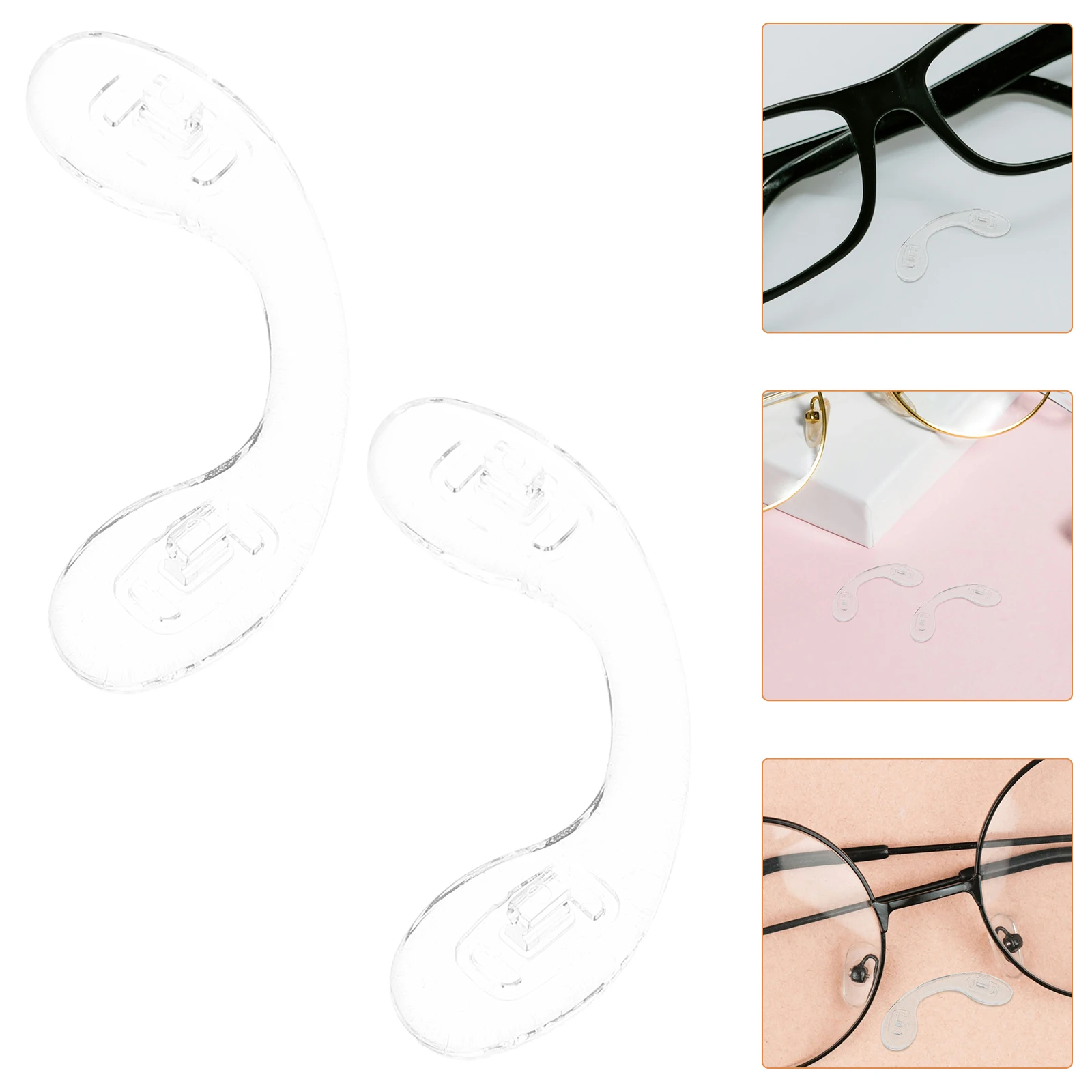 

6pcs Transparent Silicone Nose Pads U Shaped Anti Slip Soft Gel Bracket Eyewear Replacement Pad Cushion Glass Accessories