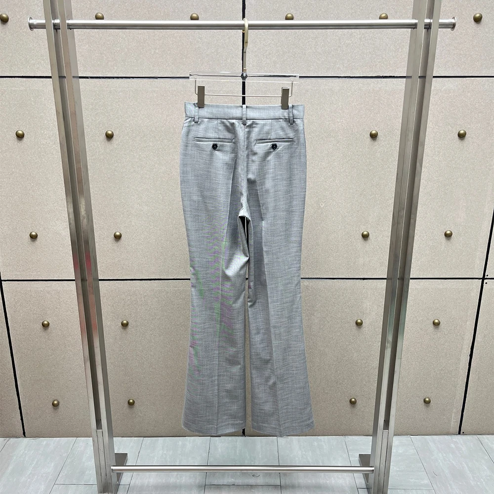 Ladies High‑Rise Micro Flare Dress Pants Slim Fit Long Trousers Classic Office Wear Elegant Business Casual Women Suit Pants