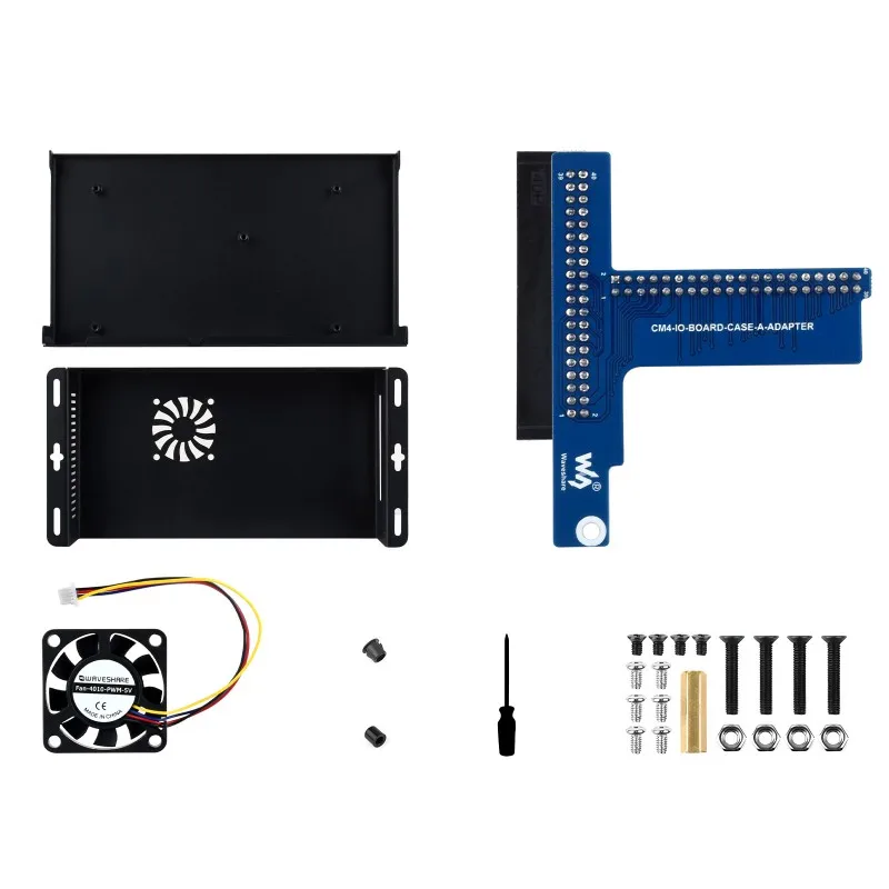 Waveshare CM5-IO-BOARD-CASE-A,Metal Case Designed For Raspberry Pi Official Compute Module 5 IO Board, Comes With Cooling Fan