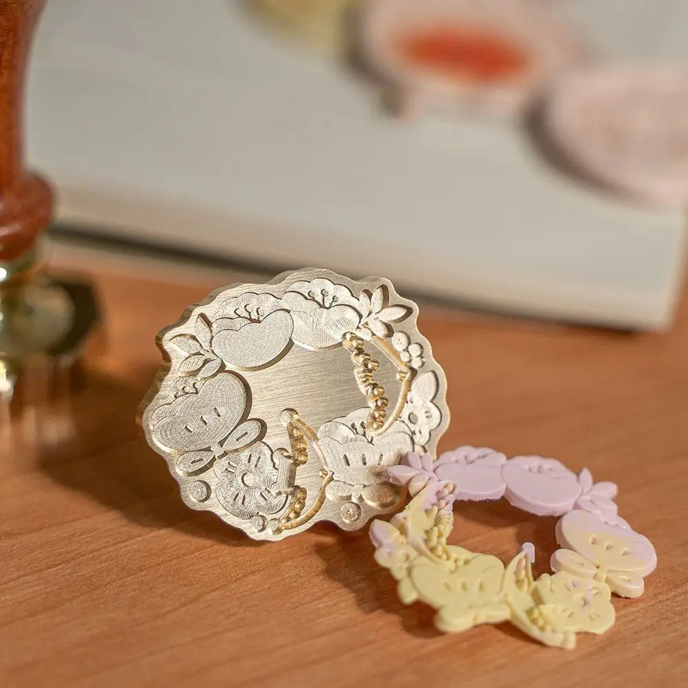 Vintage แสตมป์พิมพ์หัวชุดดอกไม้ Wax Seal หัวแสตมป์ซีลขี้ผึ้ง DIY Scrapbooking การ์ดซองเชิญ Decor