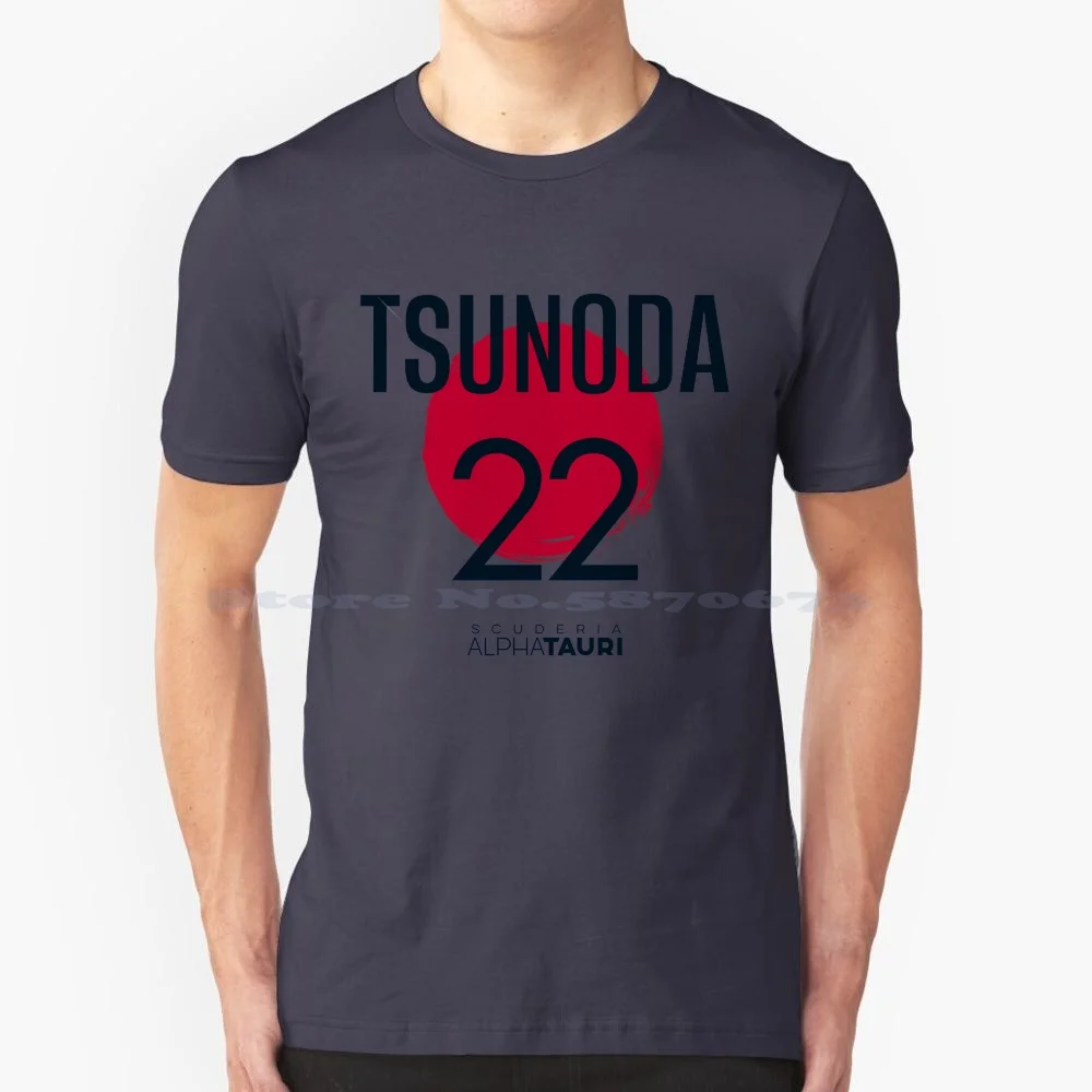 Yuki Tsunoda 22 Japanese Flag T Shirt 100% Cotton Tee Japanese Driver Yuki Tsunoda Number 22 2023