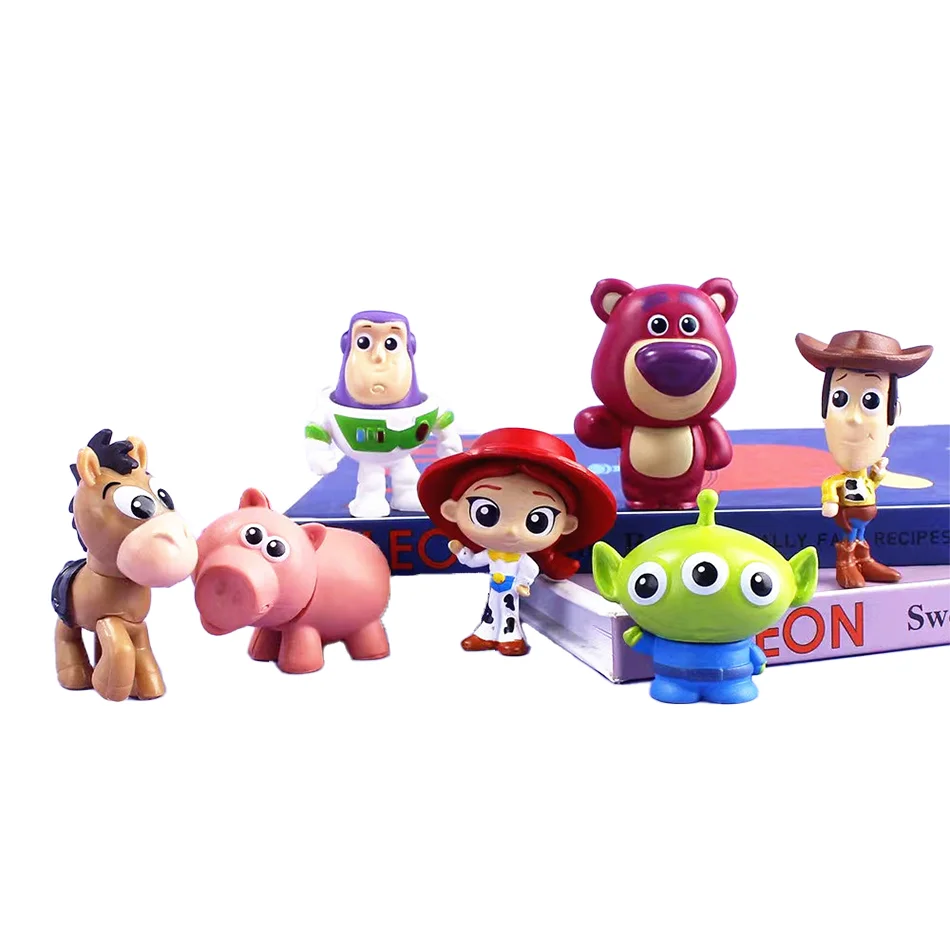 Anime Figures Toy Story 4 Woody Buzz Lightyear 5cm Q Version Action Mini Dolls Kids Toys Model for Children Christmas Gift