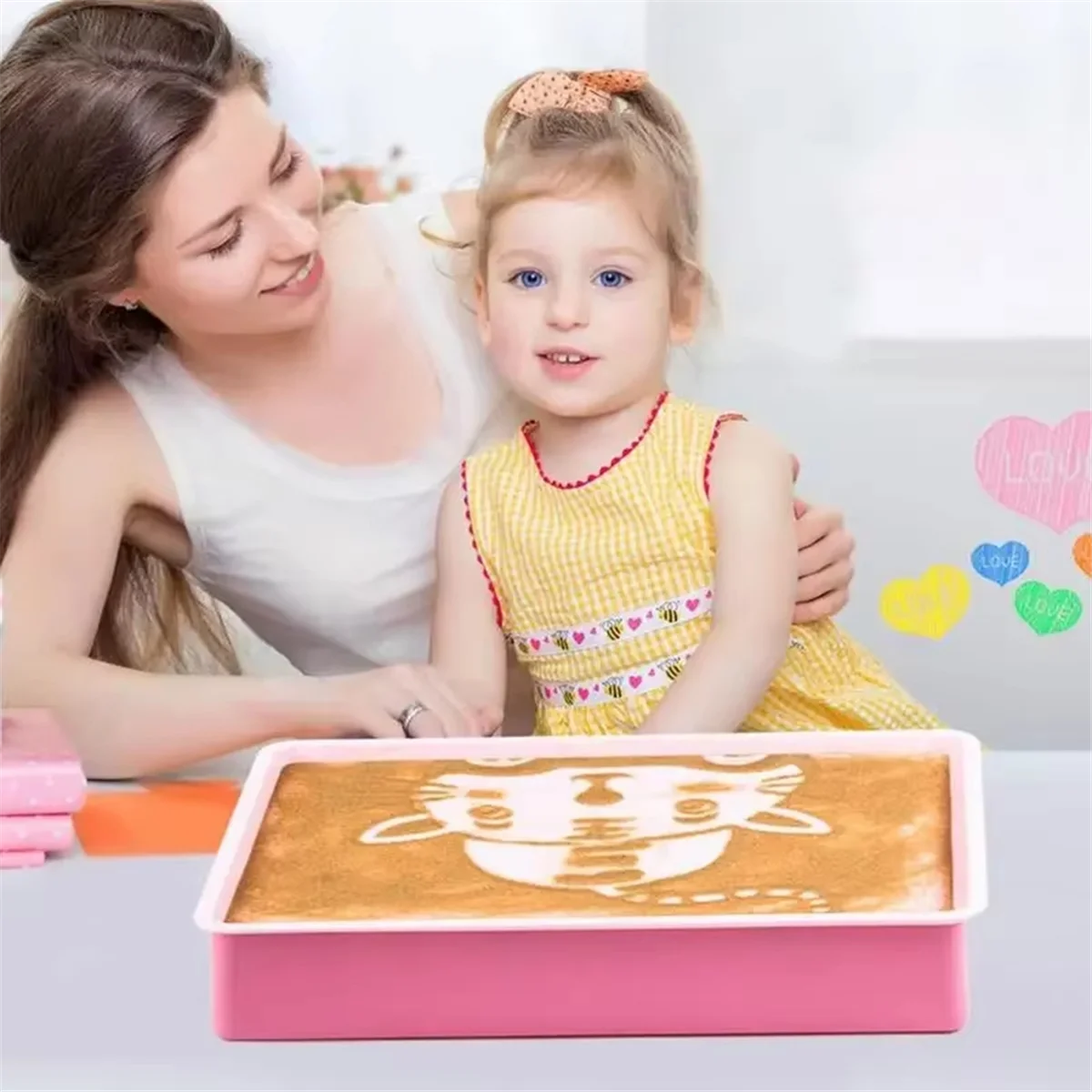 

AA98 DIY Creativity Table Sand Art Drawing Light Box for Kids Mini Tabletop Lightbox with LED for Sand Art Holiday Xmas Blue