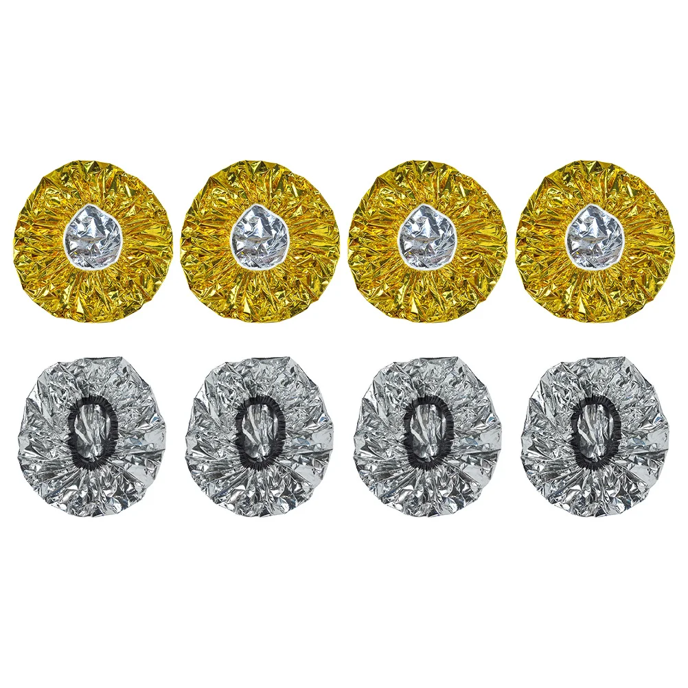 

8pcs Tin Foil Hair Treatment For Salon Dyeing Styling Deep Conditioning Heat Retention Disposable Shower Caps Women Hair