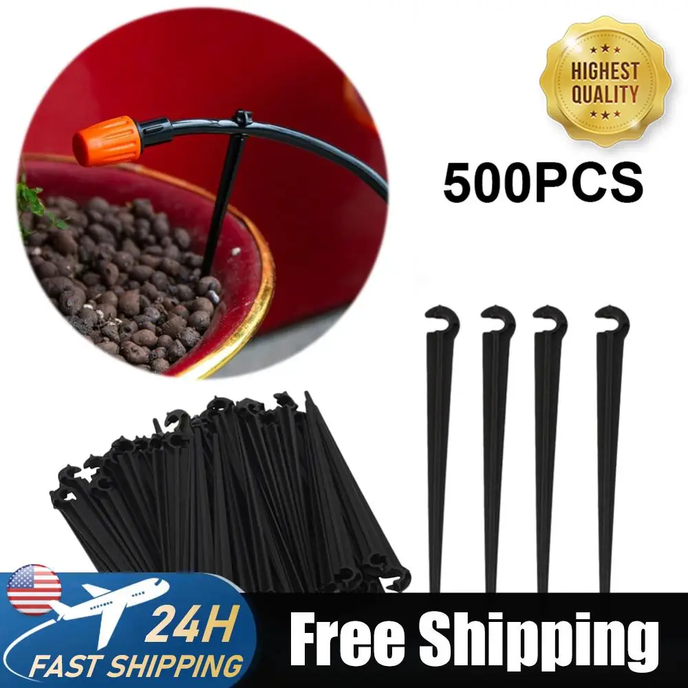 

500Pcs Fixing Pole Multi-Function Garden Ground Rod Hose Support Rod Drip Irrigation Stem Holder for Vegetable Herbs Garden