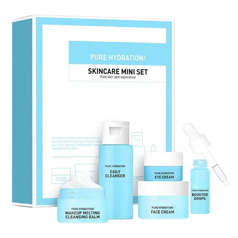 

28TA Portable Travel Skincare Routine Makeup Melting Cleansing Balm and Boosting Drops Eye Cream For Deep Moisturization