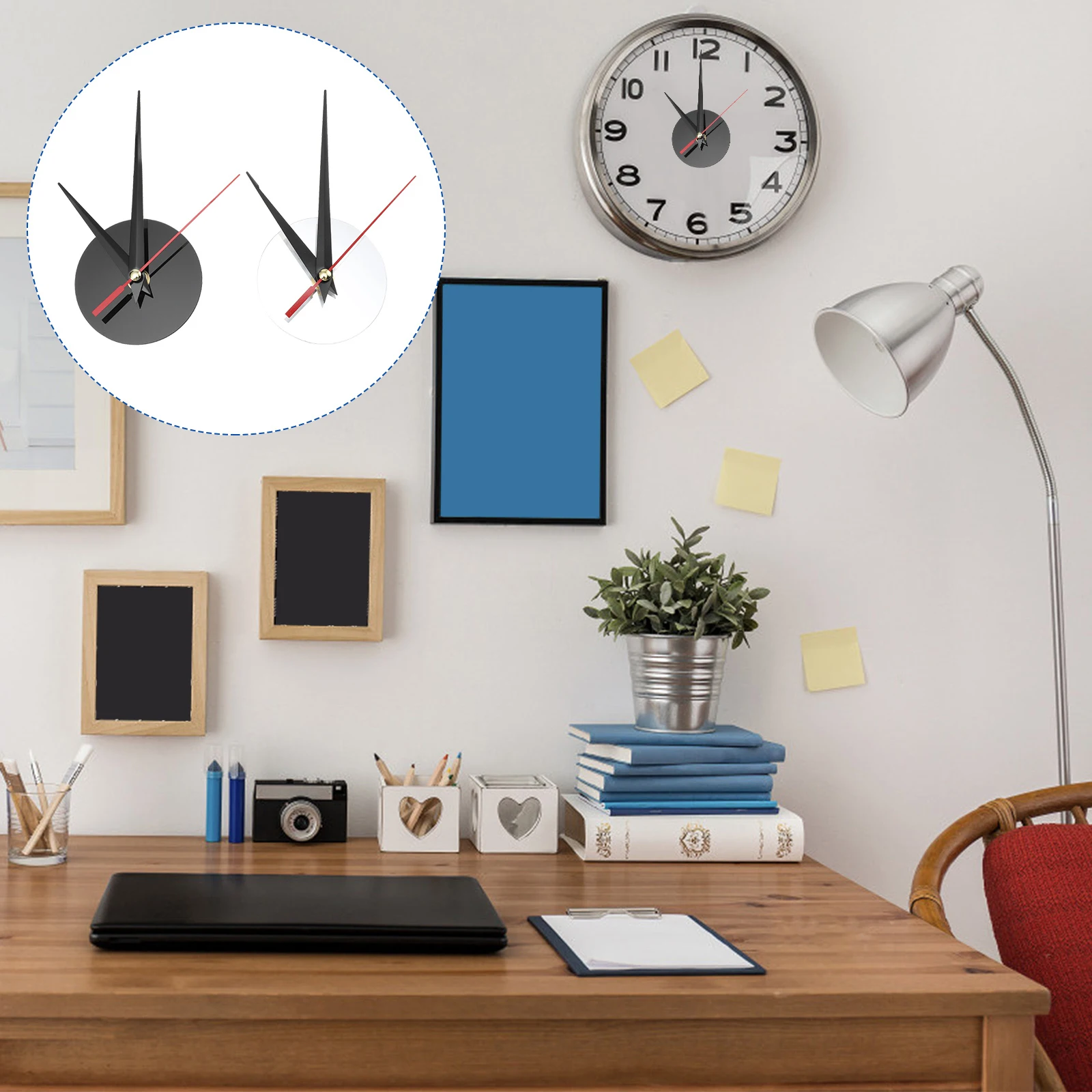 

2 Sets Silent Movement Watch DIY Clock Pointers Parts Oversized Wall Clocks High Grade Acrylic Aluminum Durable Simple Classic