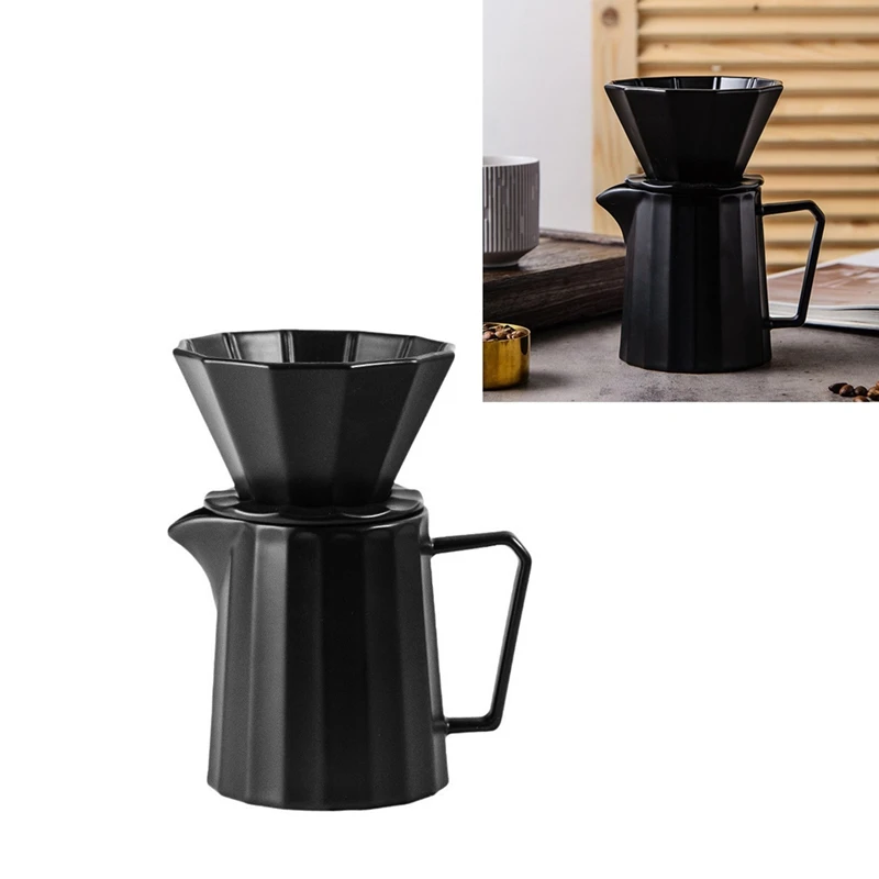 

A13R-Pour Over Coffee Maker Set Vintage Pour Over Coffee Dripper Set Coffee Filters,For Home Cafe Restaurant Camping