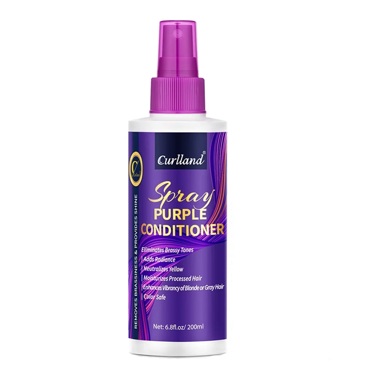 

Purple Conditioner Eliminates Brassy Tones,Moisturizer Detangler Spray,Enhances of Blonde Gray Hair Adds Vitality Christmas Gift