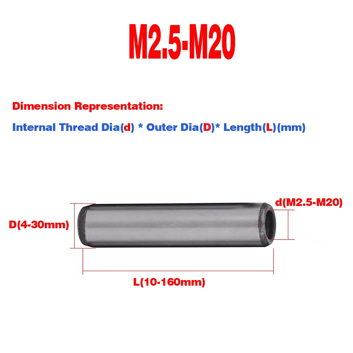 Hardened Internal Thread Flat Head Cylindrical Pins