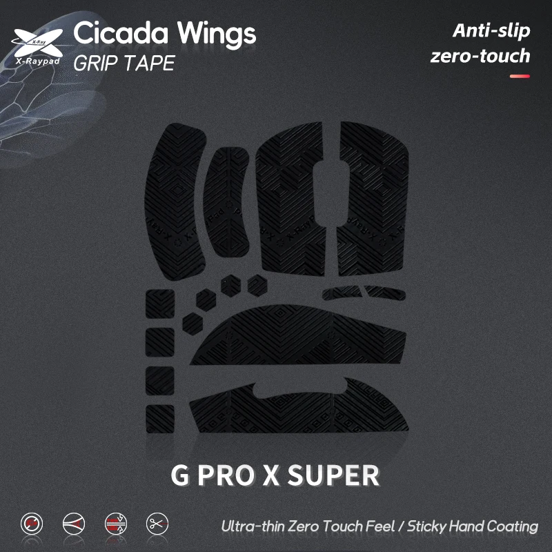 X-Raypad Cicada Wings Geom Grip Tape For G Pro X Superlight/GPX2 Mouse Grip Tape Skate Sticker Non Slip Suck Sweat