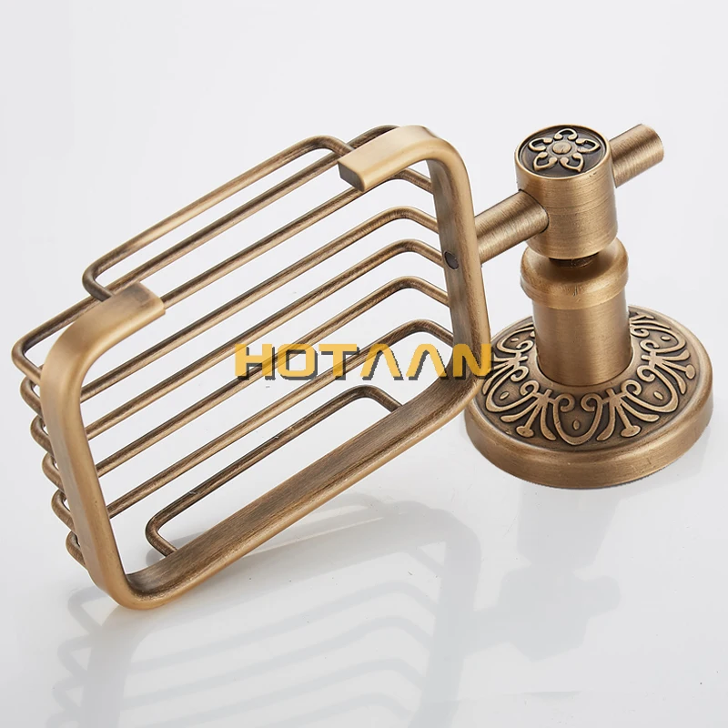 Solid Aluminium Wall Mounted Antique Brass Color Bathroom Soap Basket New Bath Soap Dish Holders Bathroom Products YT-14290