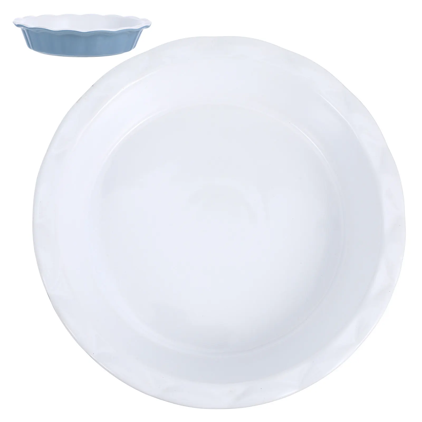 Ceramic Nonstick Pie Dish Deep Baking Pan with Fluted Edge for Pumpkin Pecan Quiche Pizza Baking