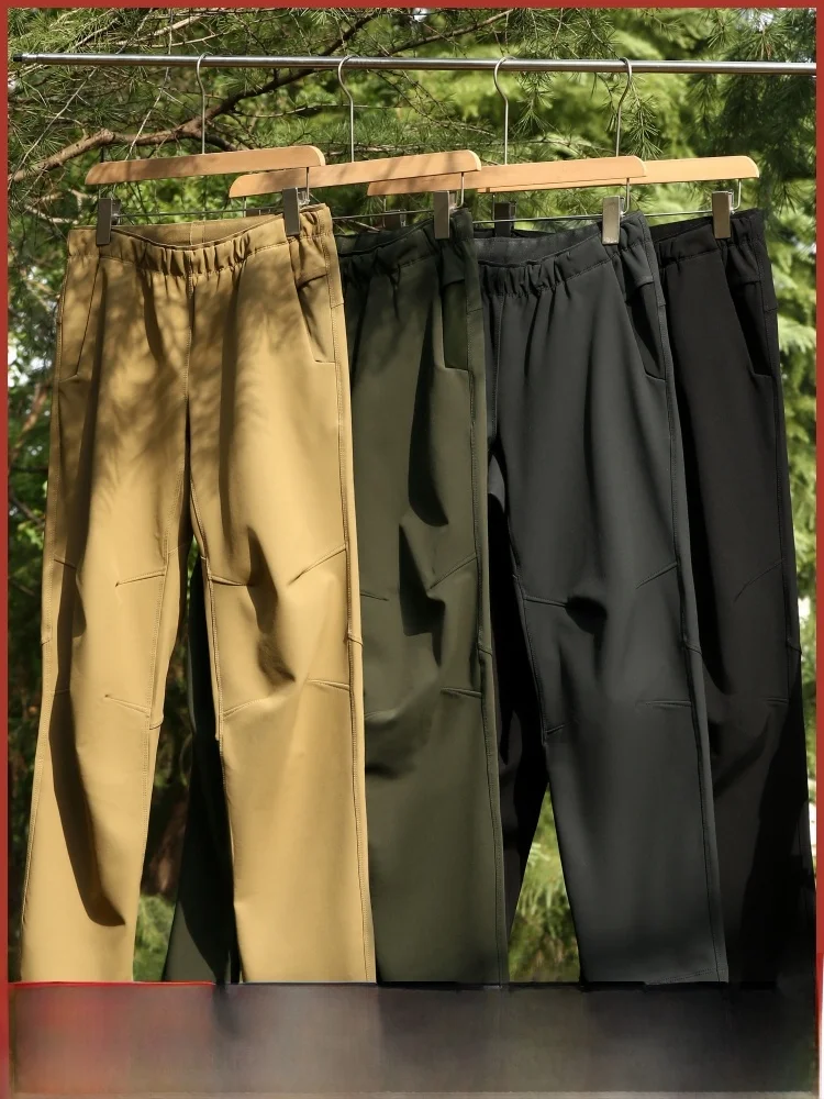 

Уличные мужские мягкие повседневные брюки на подкладке с 3D пошивкой, ветрозащитные, дышащие, модные, городские, осень-зима