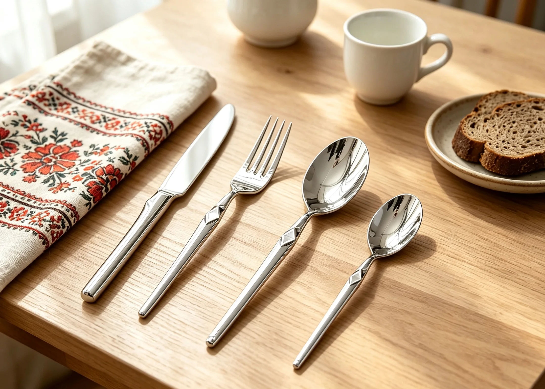 Slim Streamlined Handle Cutlery Set 420/304 Stainless Steel 4Pcs 5Pcs Dinner Utensils Home Tableware