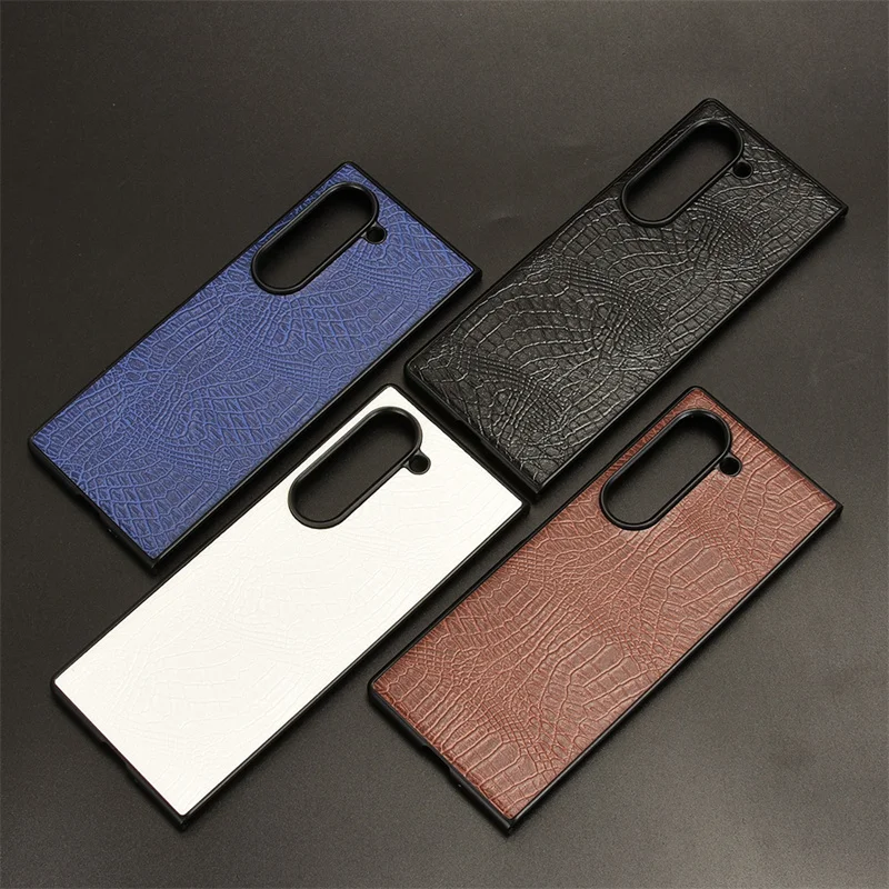 For Samsung Galaxy Z Fold 6 5 4 3 2 Case Luxury Crocodile pattern PU leather Case Fold6 Fold5 Fold4 Fold3 Fold2 Phone Cover Case