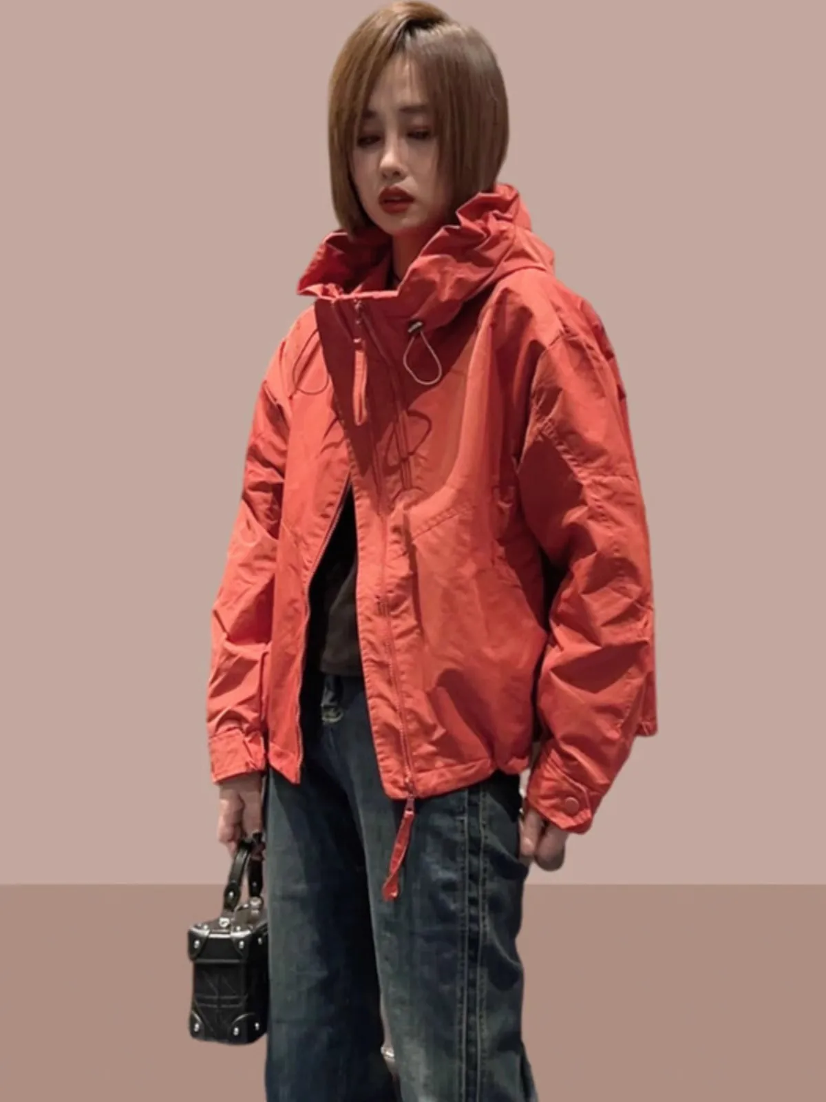 معطف نسائي قصير لفصلي الربيع والخريف 2025، سترة بسحاب، أنيق وعصري، مقاس صغير، ملابس خارجية للنساء #3